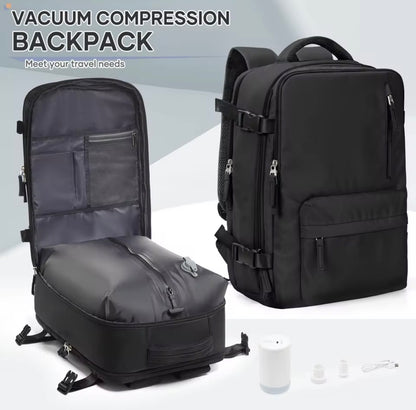 Vacuum Compression Travel Backpack Carry-On with Expandable Storage
