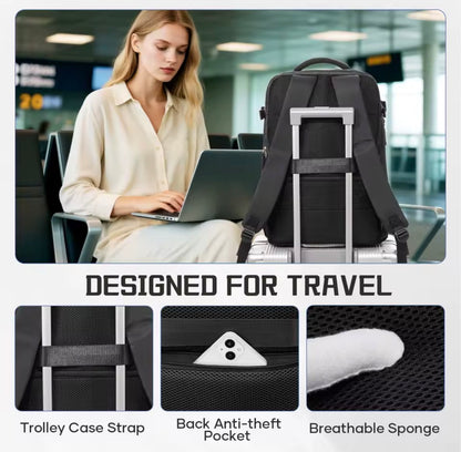 Vacuum Compression Travel Backpack Carry-On with Expandable Storage